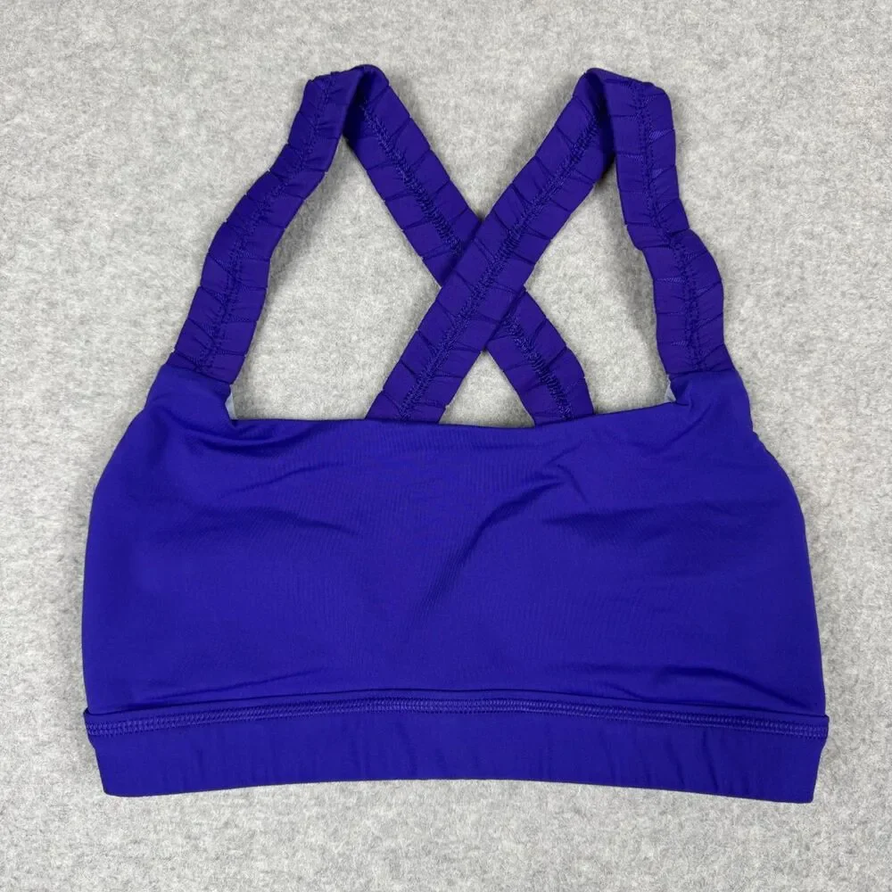 Lululemon Inner Heart Sports Bra Bruised Berry/Cool Breeze Cross Back - Size 4